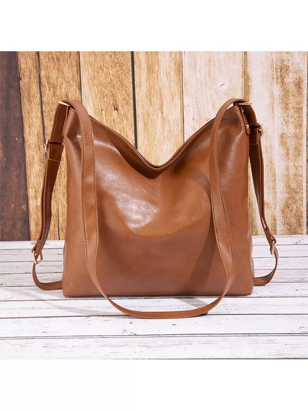 Versatile Tan Leather Bag