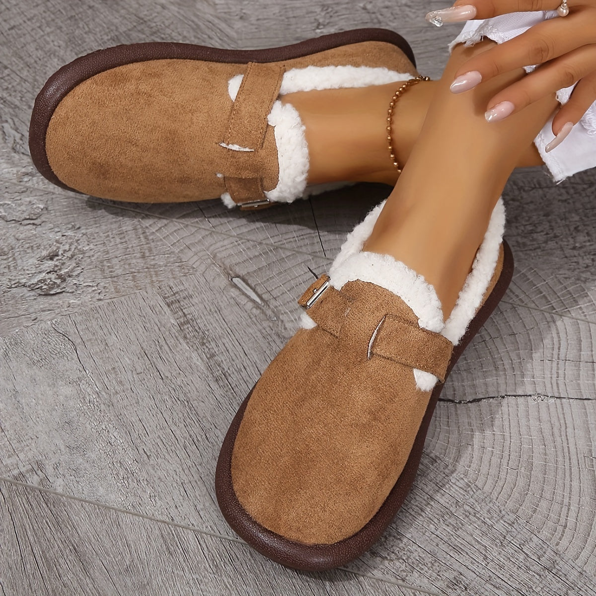 🔥Last day 49% OFF - Women's Plush Round Toe Slip-On Flats-Buy 2 Free Shipping