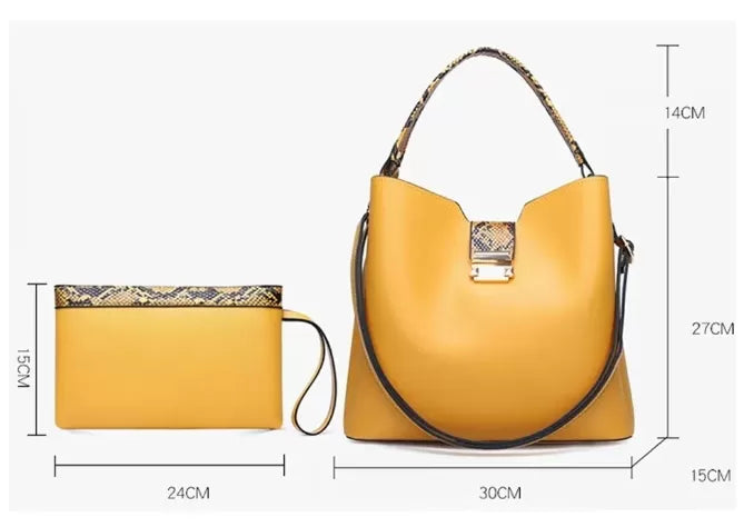 Stylish leather large tote bag
