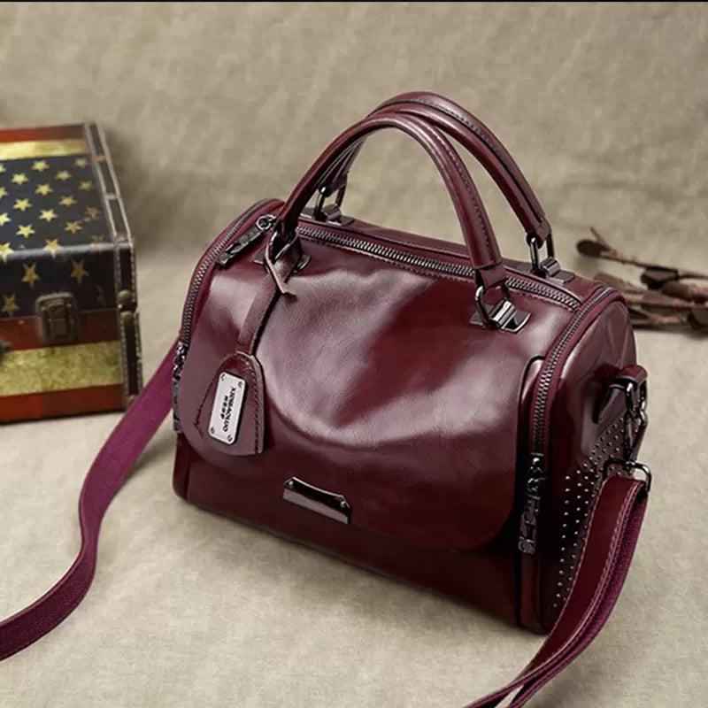 Vintage Boston Stud Patent Leather Bag