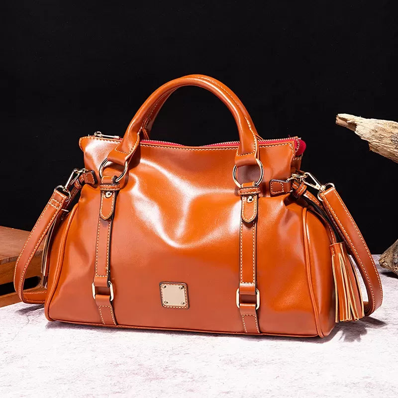 Satchel Handbag with Tassels