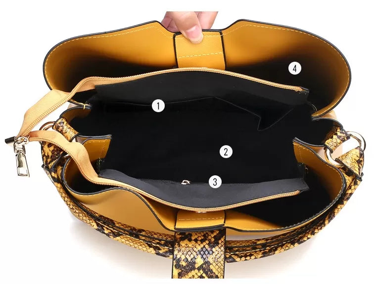 Stylish leather large tote bag