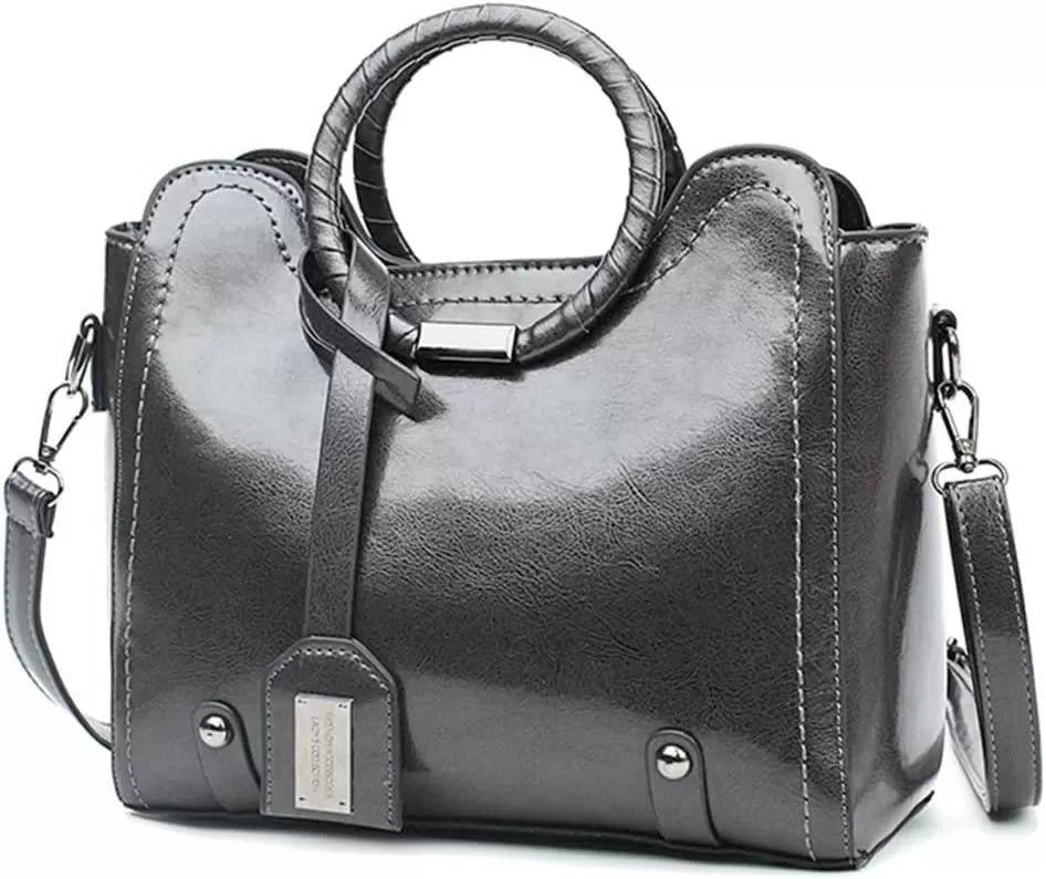 Stylish waxed leather handbag