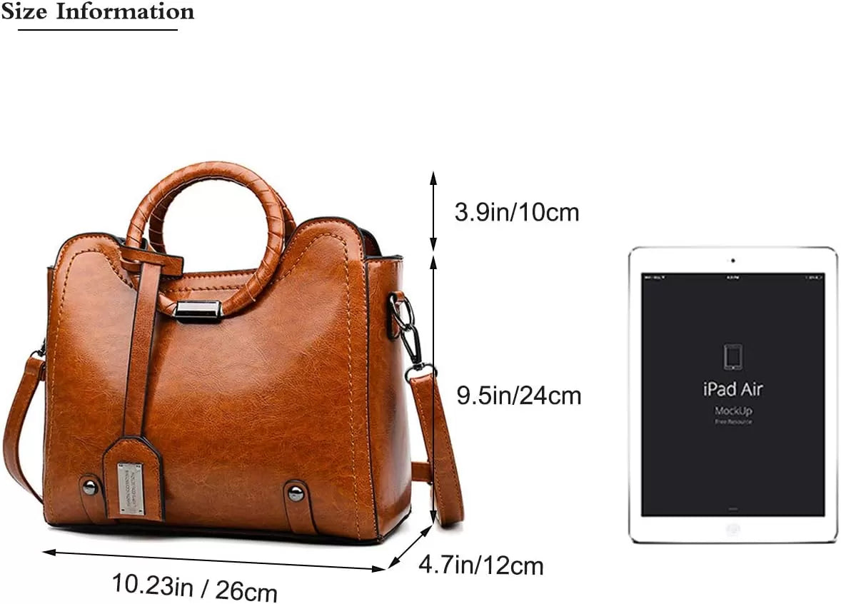 Stylish waxed leather handbag