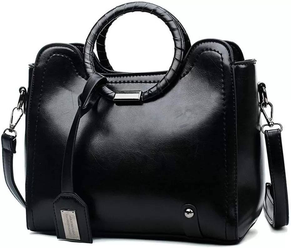 Stylish waxed leather handbag