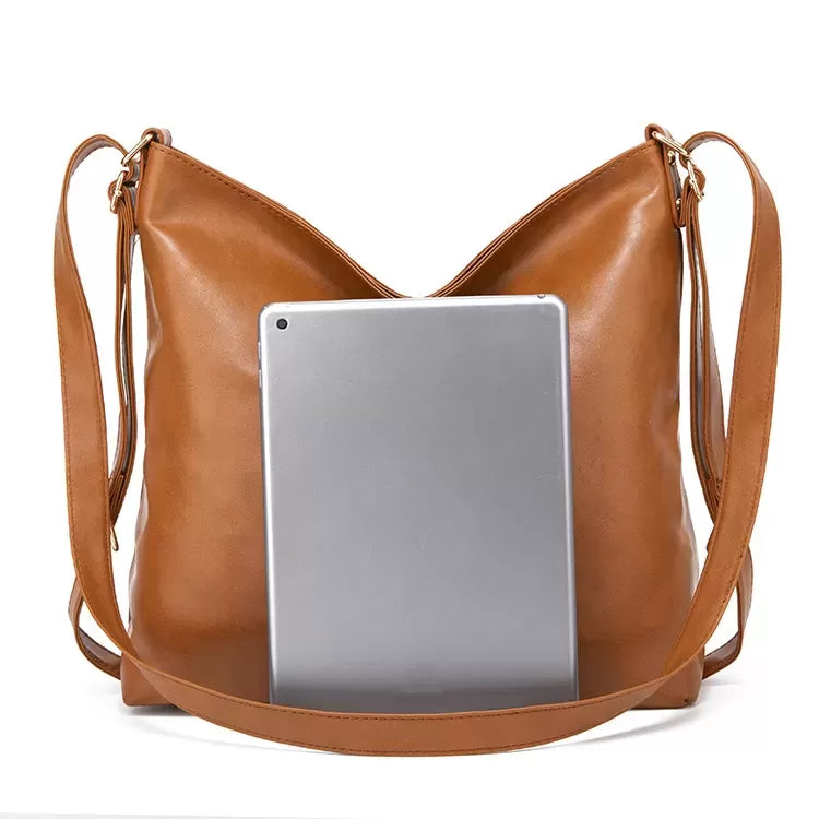 Versatile Tan Leather Bag