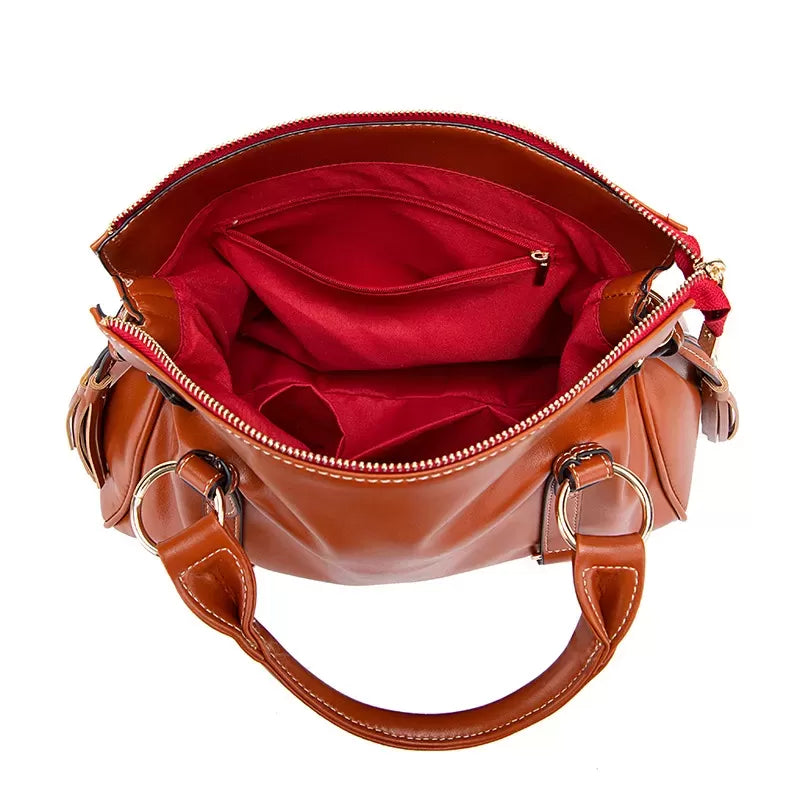 Satchel Handbag with Tassels
