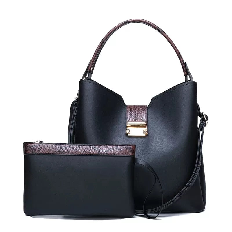 Stylish leather large tote bag