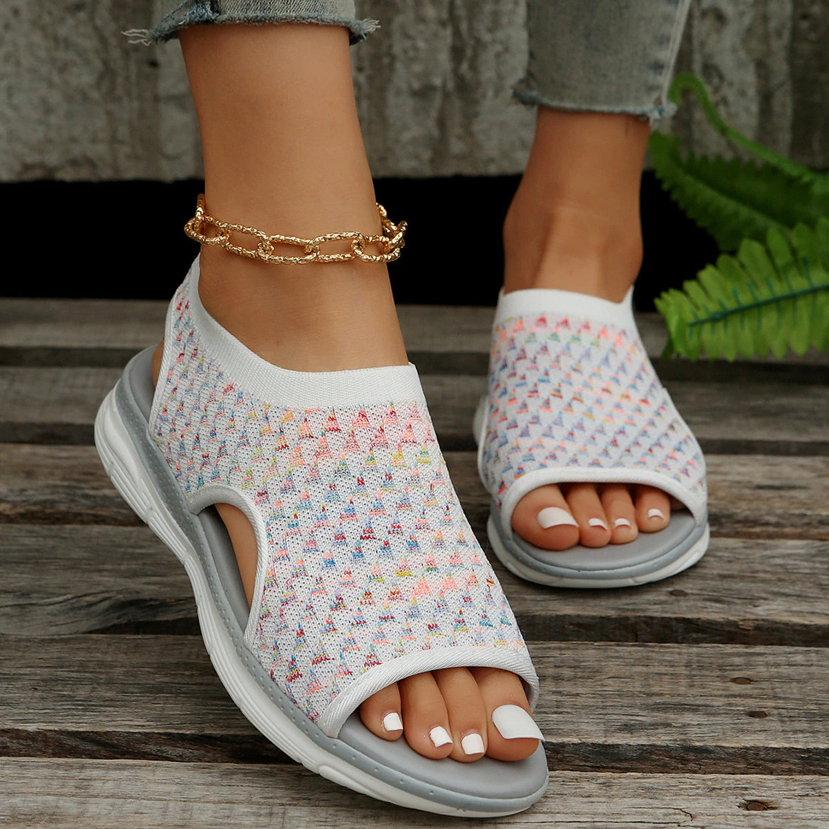 Last Day 49% OFF - Elastic slingback orthopedic sports sandals
