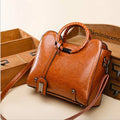 Stylish waxed leather handbag