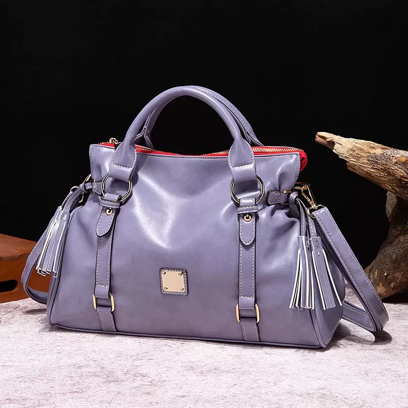 Satchel Handbag with Tassels