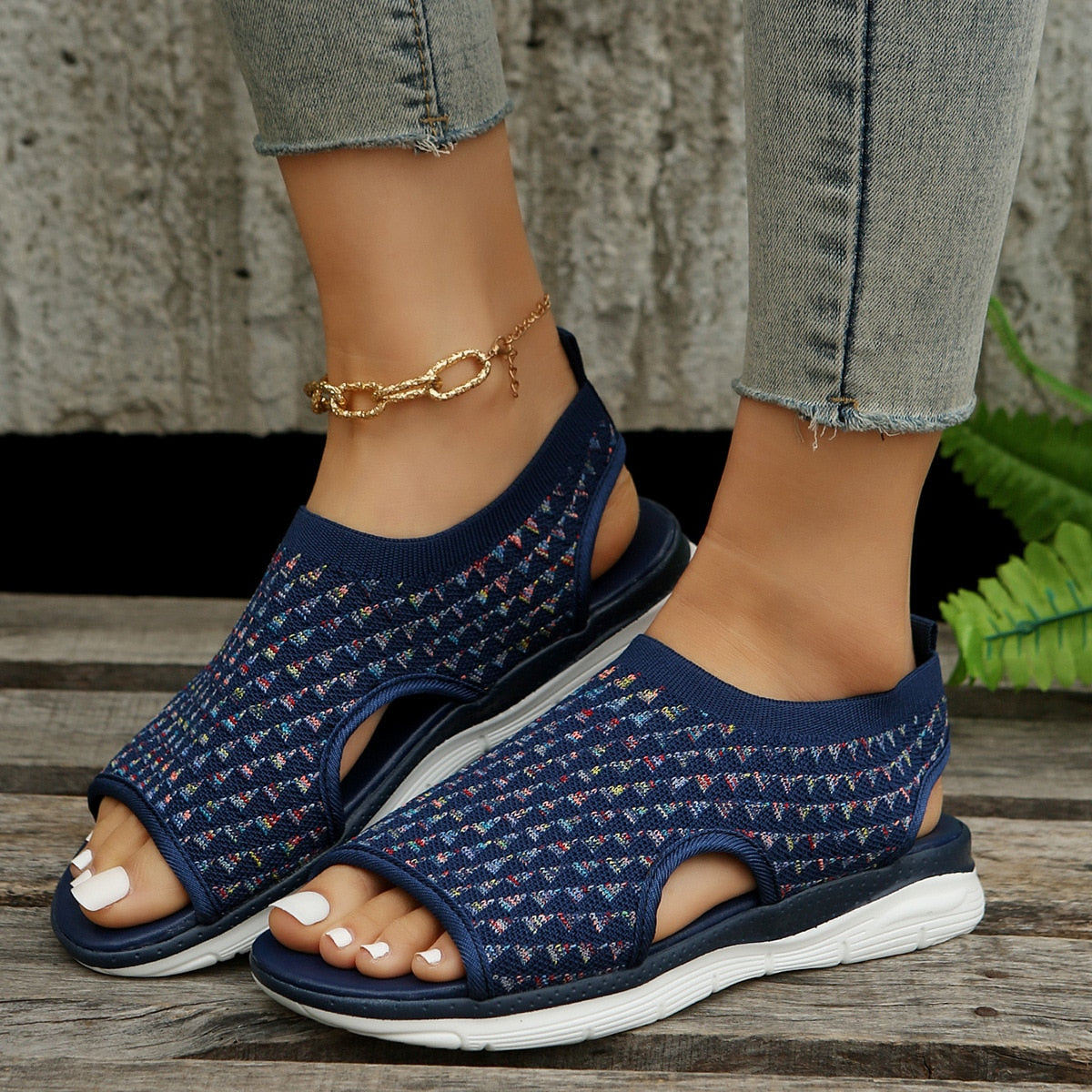 Last Day 49% OFF - Elastic slingback orthopedic sports sandals