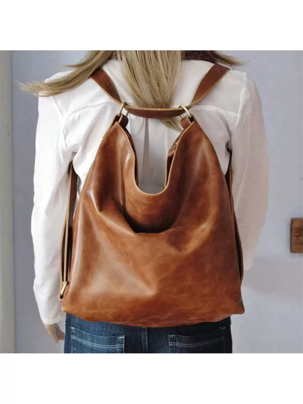 Versatile Tan Leather Bag