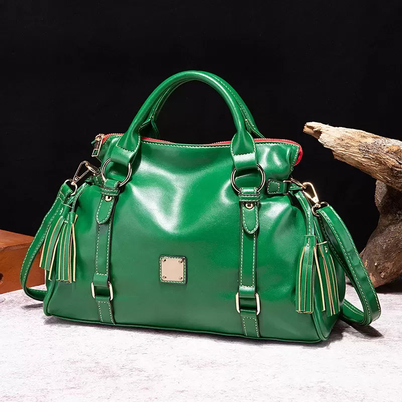 Satchel Handbag with Tassels