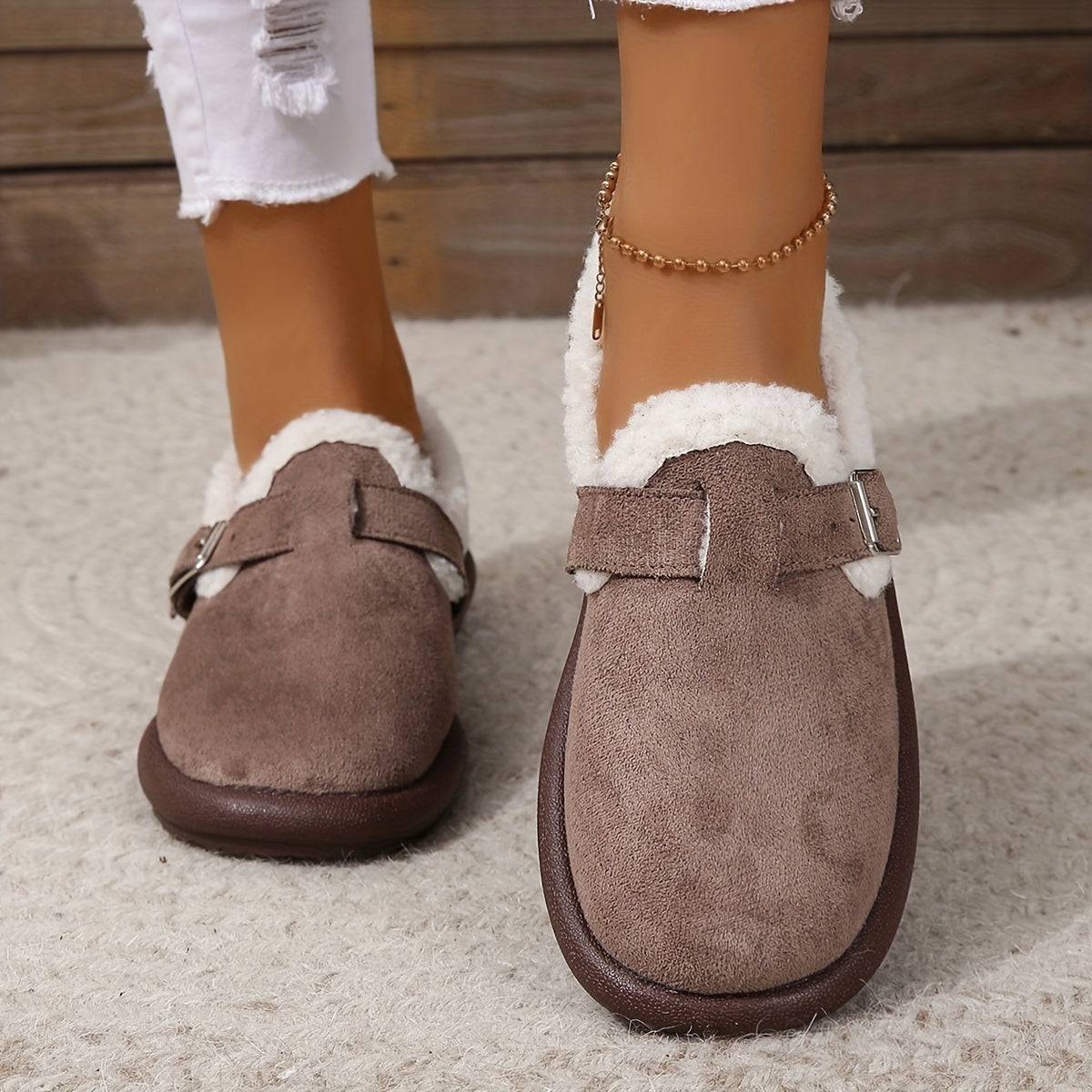 🔥Last day 49% OFF - Women's Plush Round Toe Slip-On Flats-Buy 2 Free Shipping