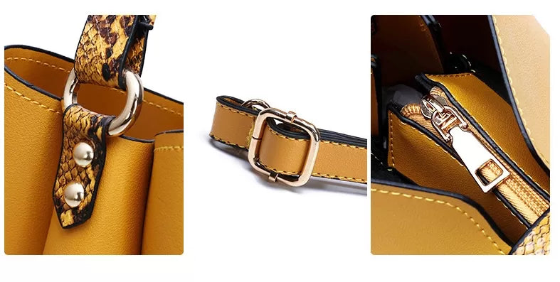 Stylish leather large tote bag