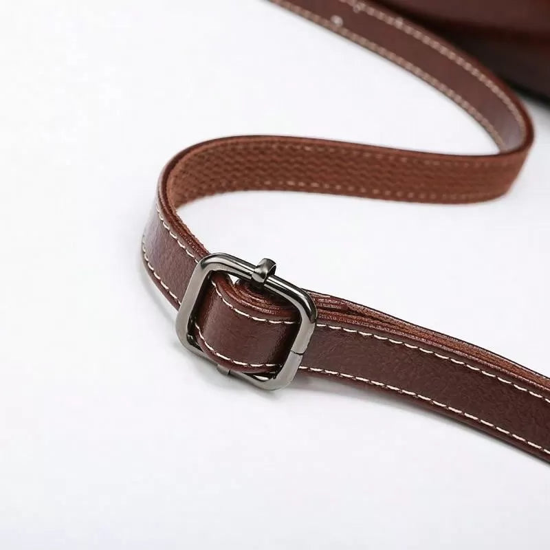 Vintage Brown Double Zip Leather Tote