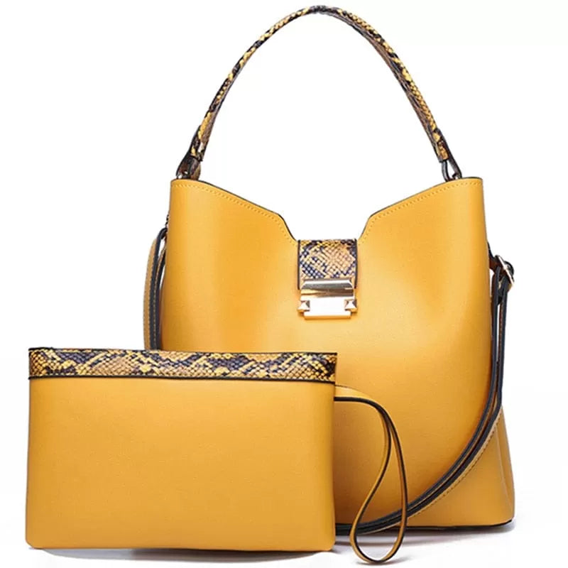 Stylish leather large tote bag