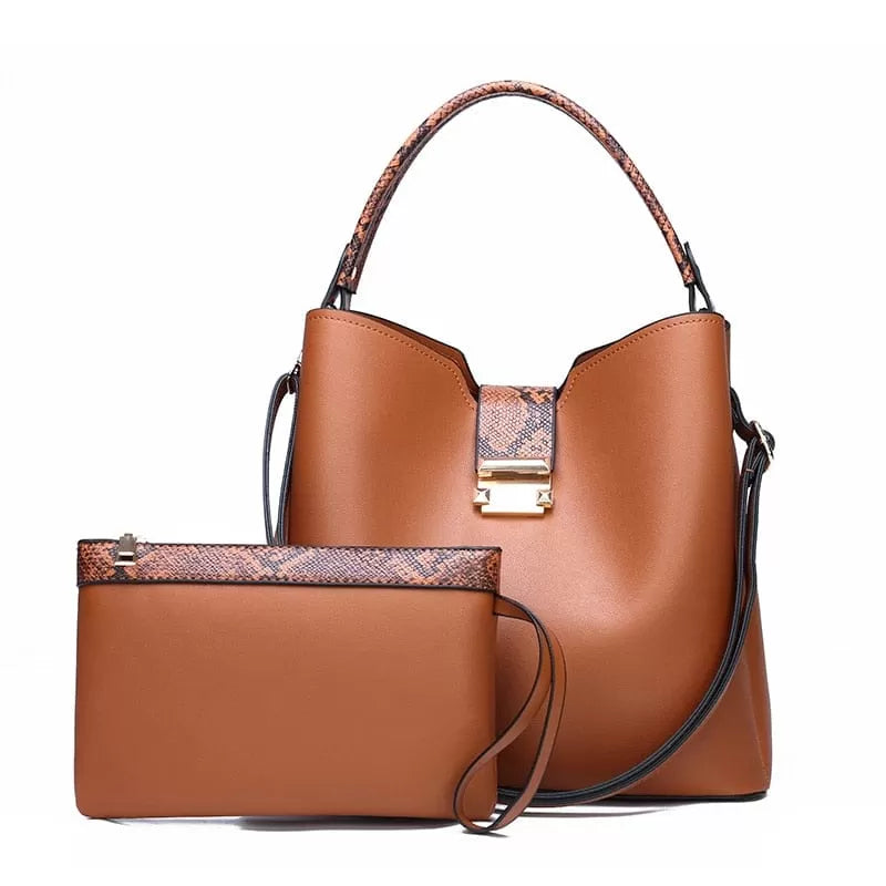 Stylish leather large tote bag