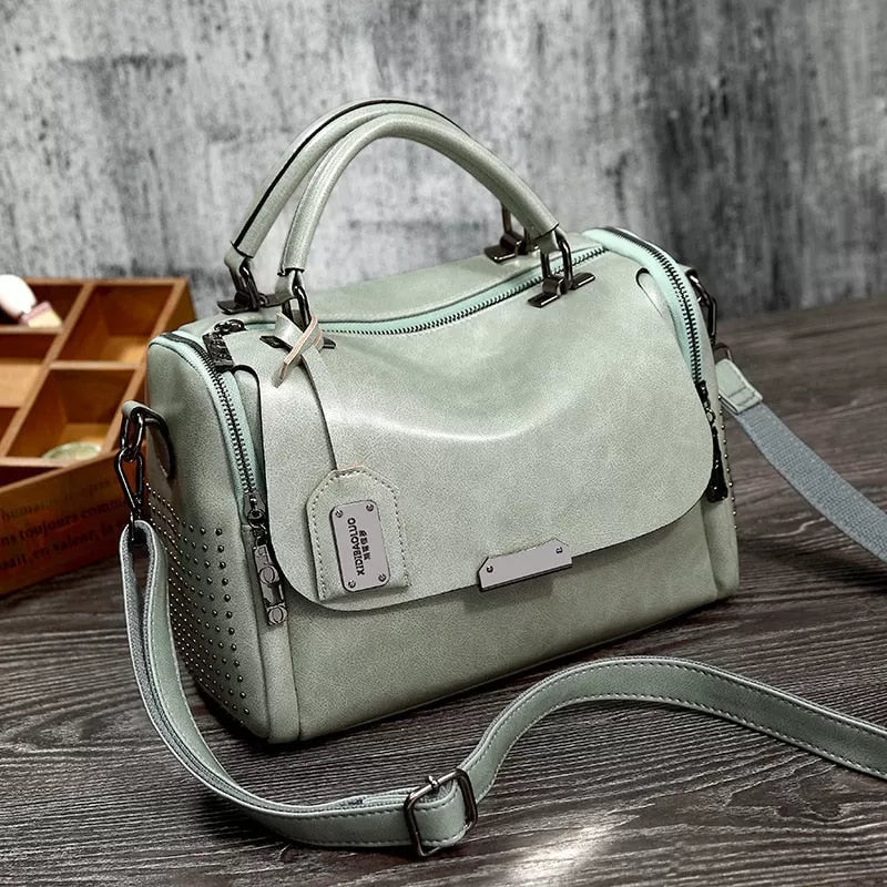 Vintage Boston Stud Patent Leather Bag