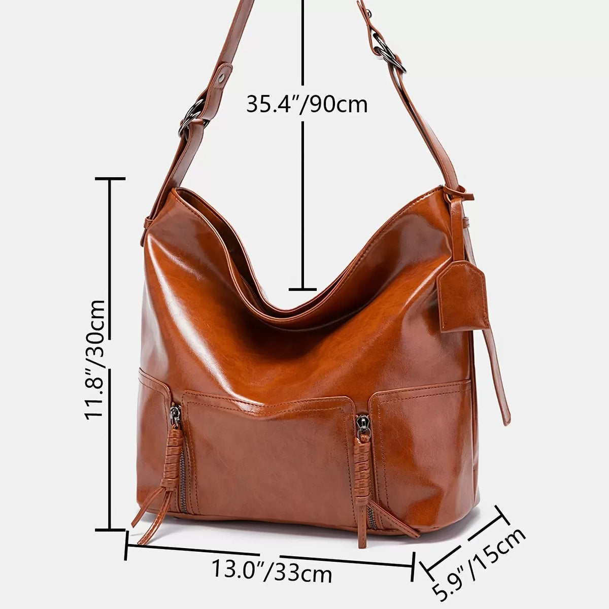 Retro versatile large capacity leather bag