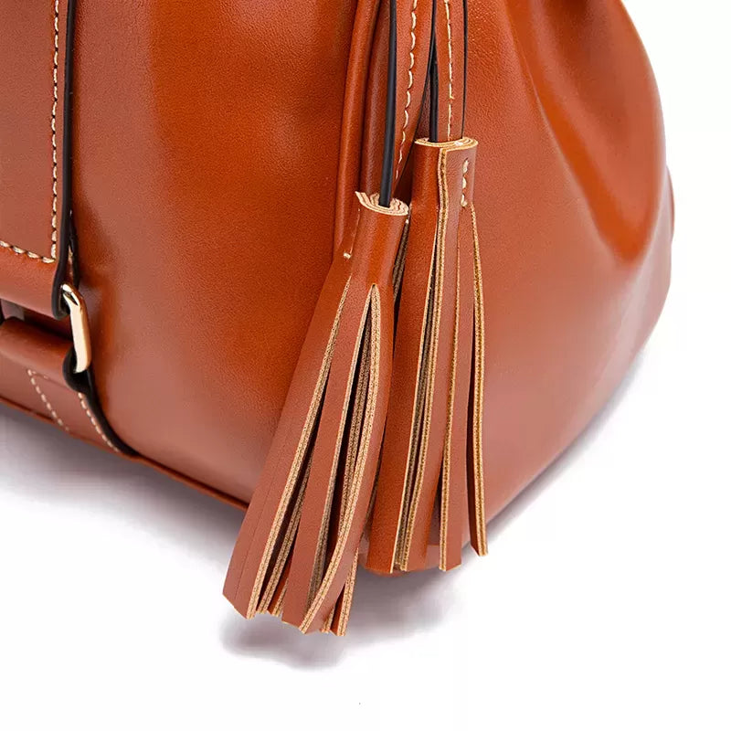 Satchel Handbag with Tassels