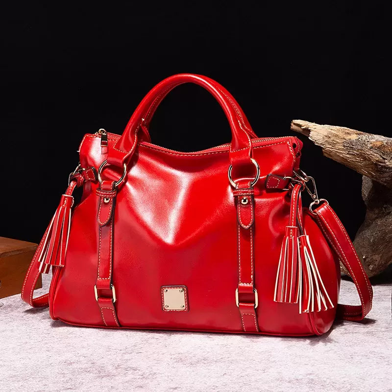 Satchel Handbag with Tassels