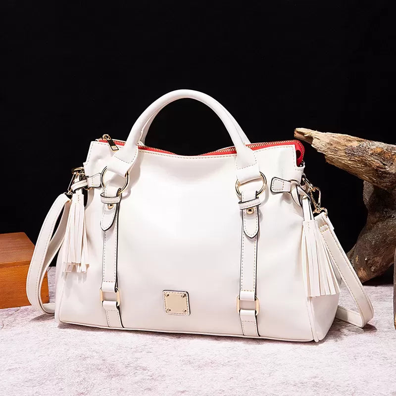 Satchel Handbag with Tassels