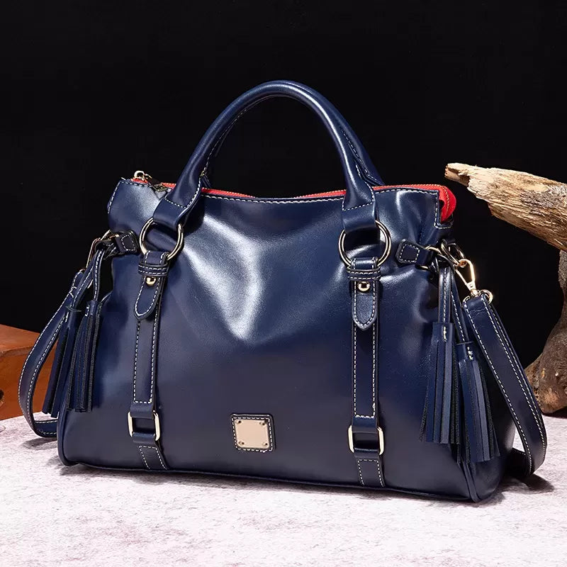 Satchel Handbag with Tassels