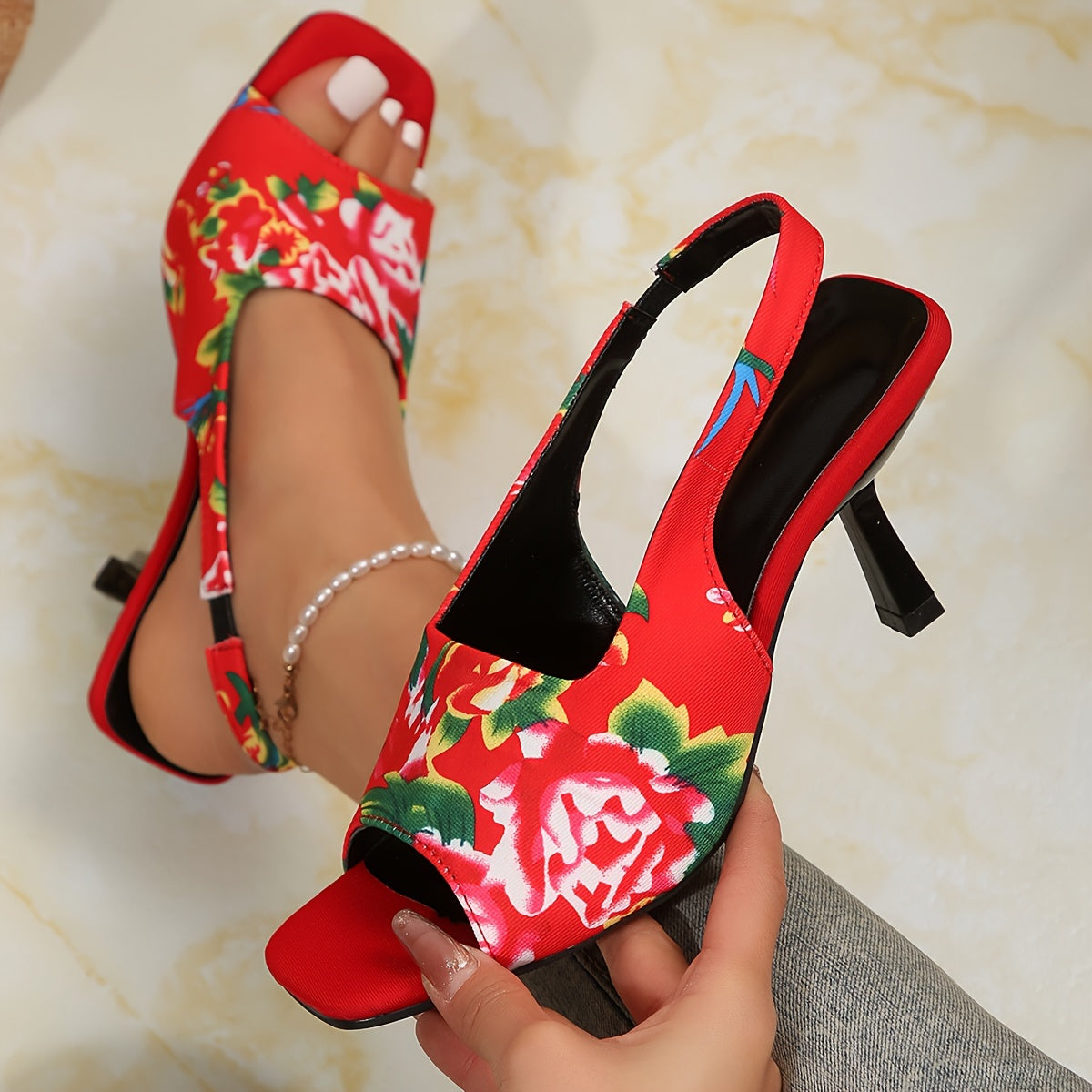 Summer high heel retro sandals