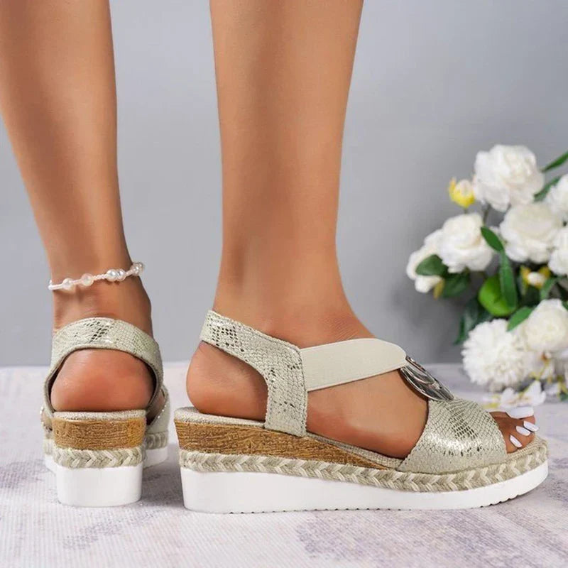 Women’s Snake Print Gladiator Wedges