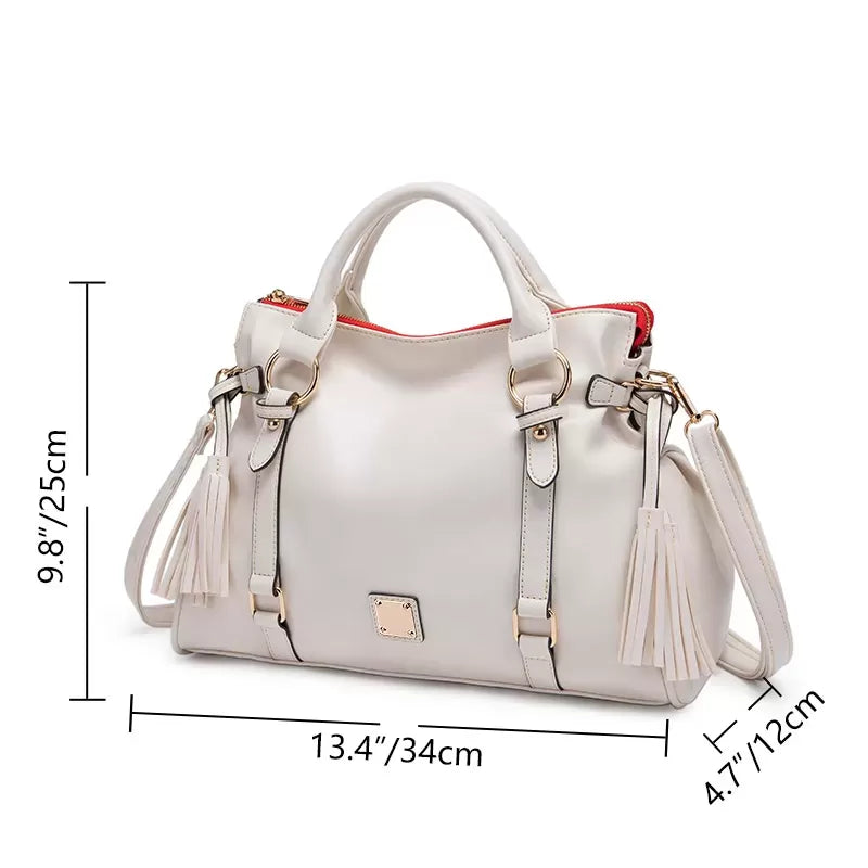 Satchel Handbag with Tassels