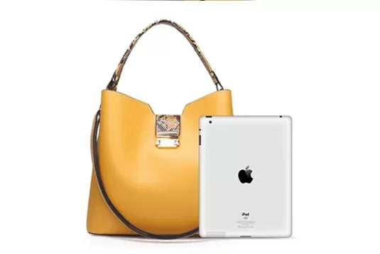 Stylish leather large tote bag