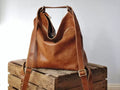 Versatile Tan Leather Bag