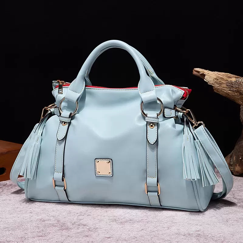 Satchel Handbag with Tassels