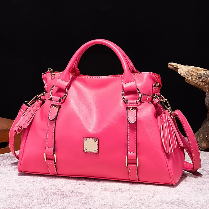 Satchel Handbag with Tassels